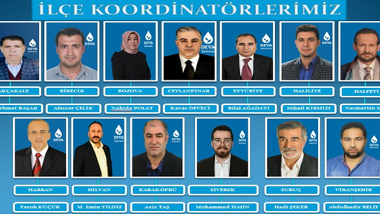 DEVA Partisinden Şanlıurfa'daki ilçelere atama