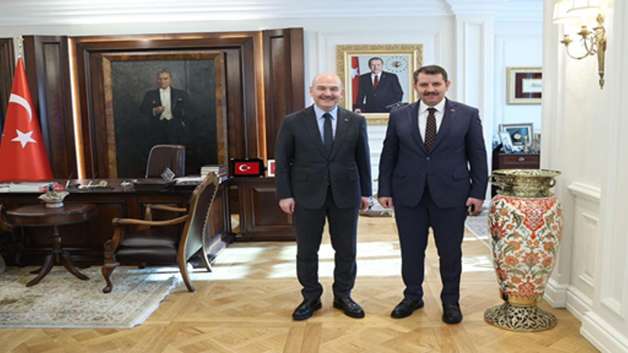 Vali Ayhan, İçişleri Bakanı Soylu'yu Makamında Ziyaret Etti