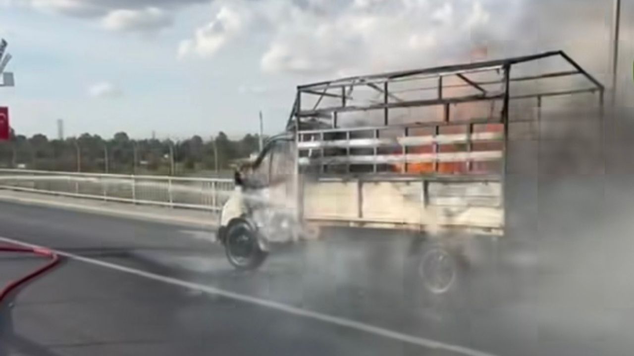 Birecik köprüsünde korkutan yangın