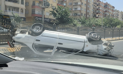 Haliliye’de otomobil takla attı
