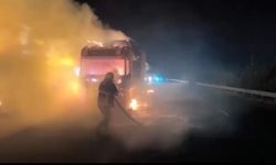 Şanlıurfa'da saman yüklü tır yandı