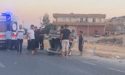 Haliliye'de otomobil takla attı