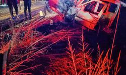 Ceylanpınar'da iki otomobil kafa kafaya çarpıştı, 9 yaralı