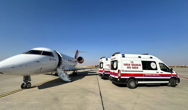 Şanlıurfa’da uçak ambulans bebekler için uçak havalandı