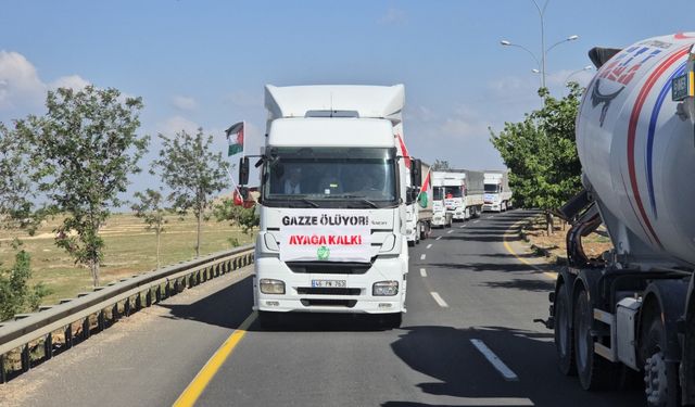 Şanlıurfa'da Gazze için Tır konvoyu eylemi