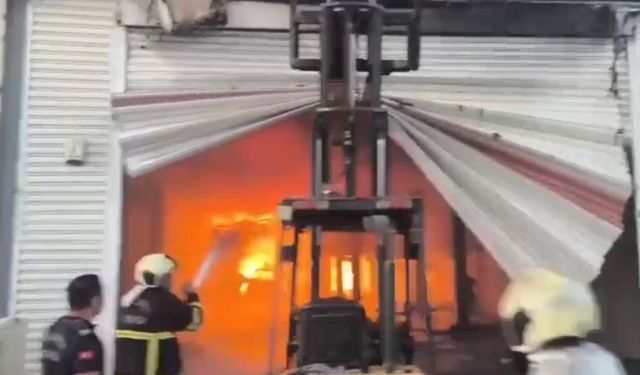 Evren sanayi sitesinde korkutan yangın