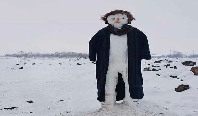 Siverek’te Kar Sanata Dönüştü: Kardan Çoban