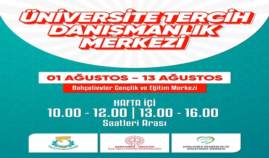 Haliliye Belediyesinden Üniversite Adaylarına "Tercih Danışmanlık Merkezi" Desteği