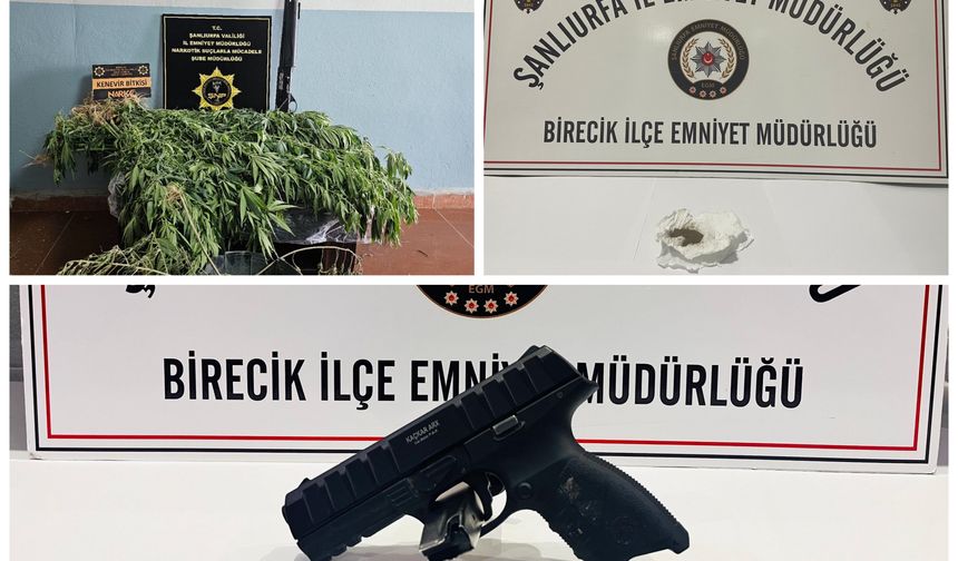 Birecik’te Zehir Tacirlerine Darbe: Silah ve Uyuşturucu Ele Geçirildi