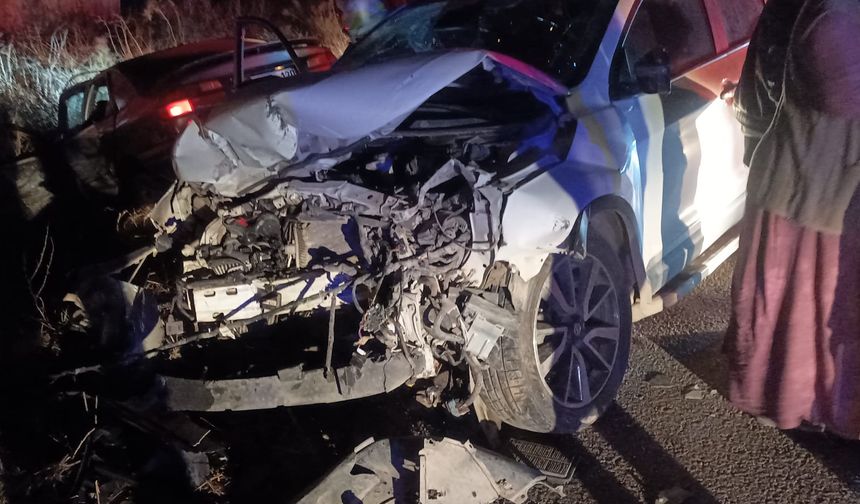 Viranşehir'de iki araç kafa kafaya çarpıştı, 1 ölü, 10 yaralı