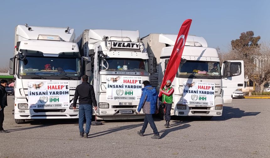 Şanlıurfa’dan Halep’e 3 Tır İnsani Yardım Yola Çıktı