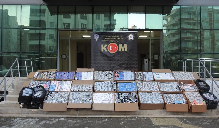 Şanlıurfa’da Piyasa Değeri 2,5 Milyon TL Kaçak Sigara Ele Geçirildi