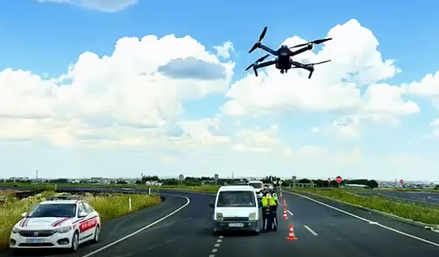 Drone Devrede! Şanlıurfa’da Trafik Havadan Denetlendi