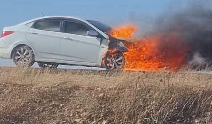 Şanlıurfa’da Korkutan Araç Yangını
