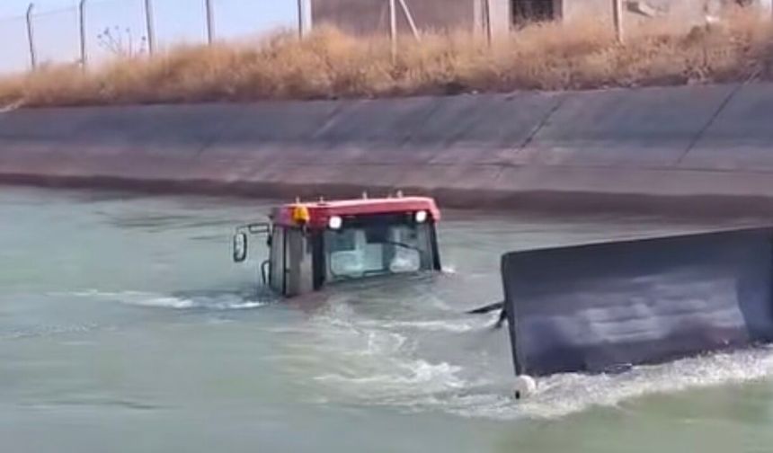 Harran’da Kontrolden Çıkan Traktör Sulama Kanalına Düştü